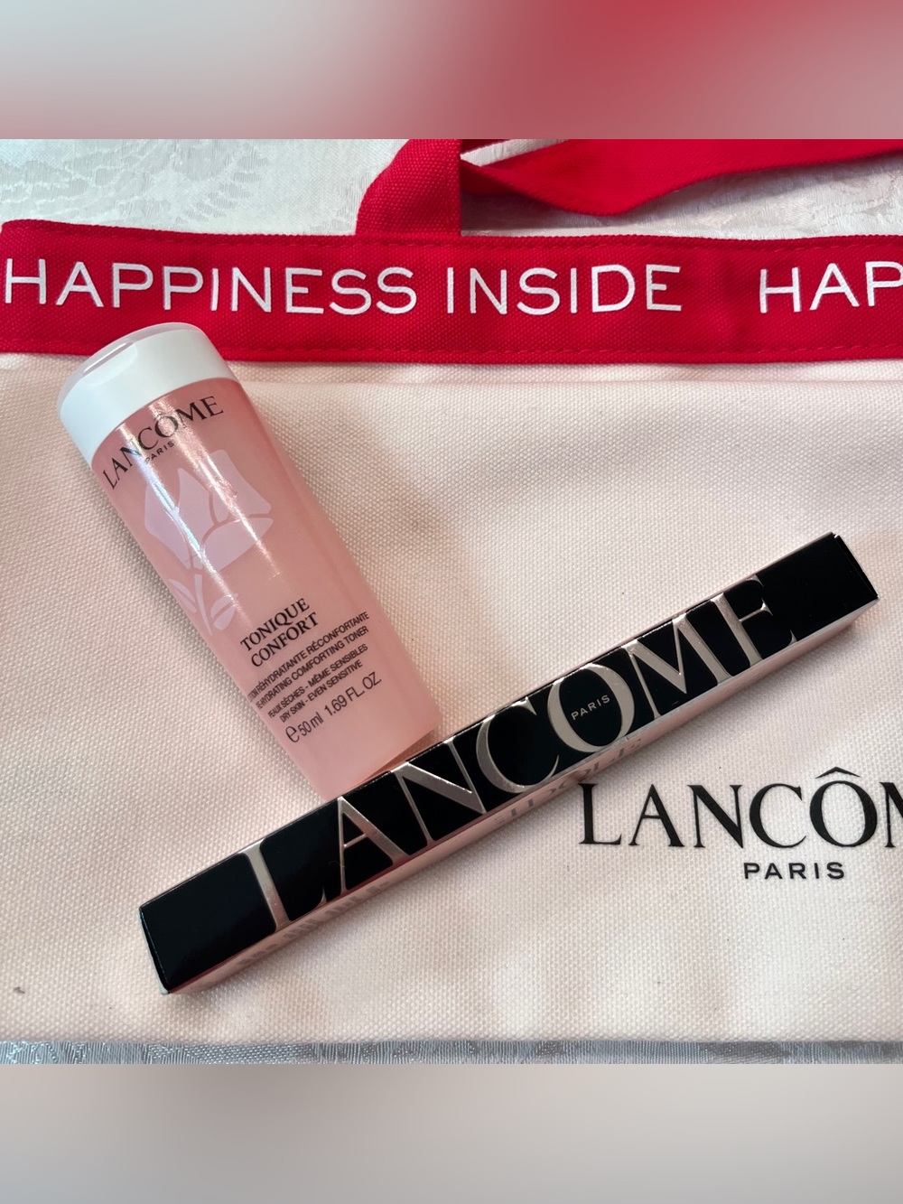 Lancome Lip Idôle Lip Shaper in Red Now! Facial Toner and Lancome Tote Bag NWT